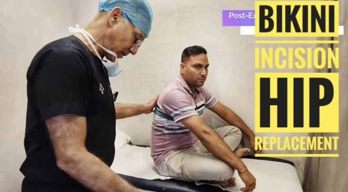 Post-operative review after bikini incision hip replacement by Dr. Ashwani Maichand
