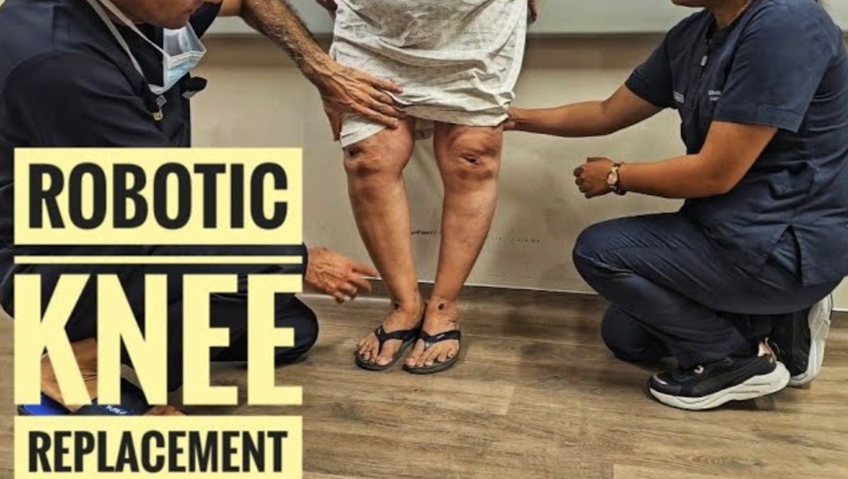 Robotic knee replacement examination by Dr. Ashwani Maichand